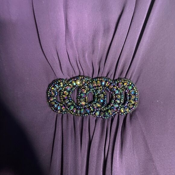 Women’s Purple Special Occasion Dress Batwing Loose Long Sleeves Size 10 - Picture 5 of 9